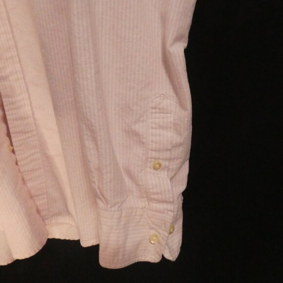 TOMMY HILFIGER | xl - extra large | Pink and White Striped Dress Shirt W/ Pocket - Picture 8 of 14